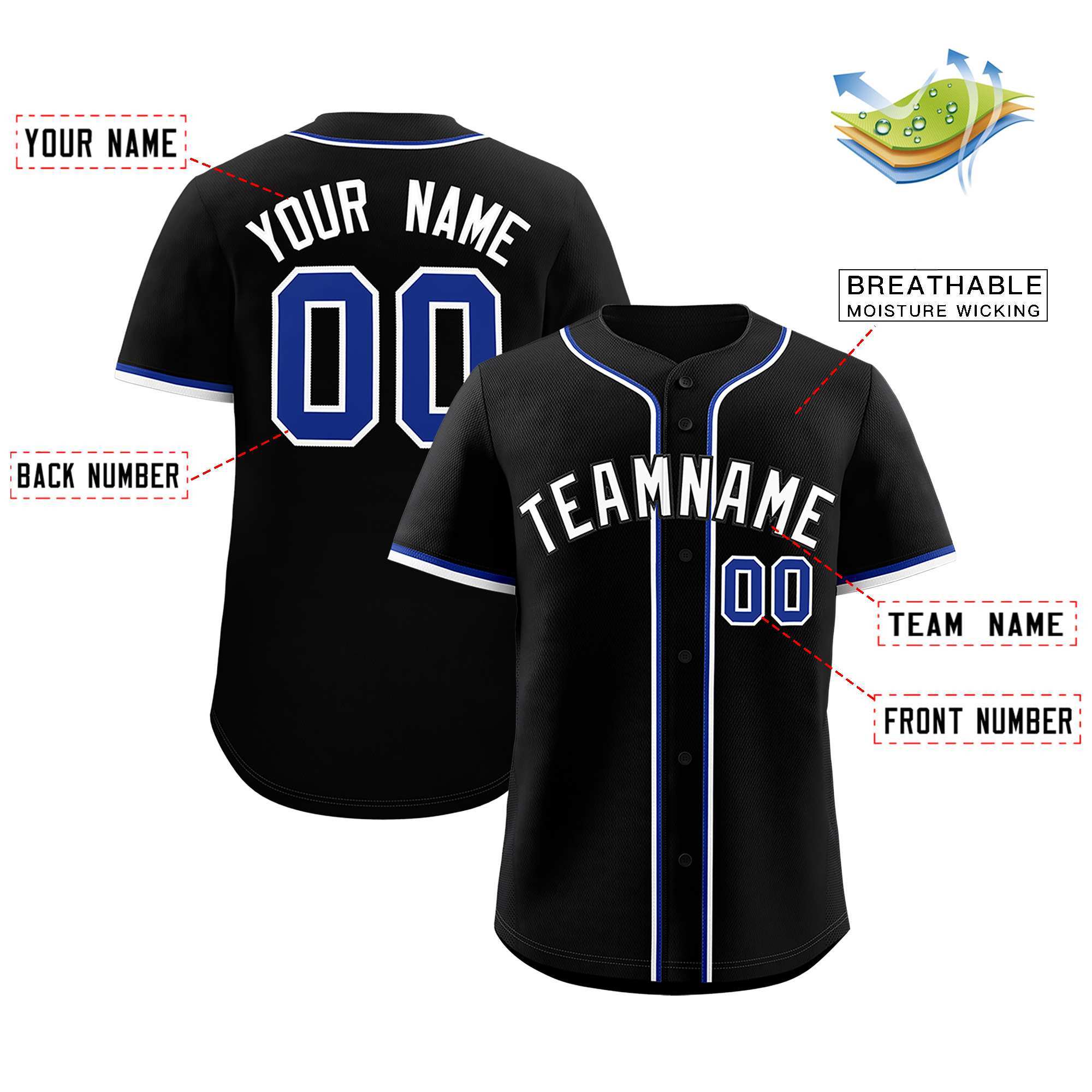 Custom Black Classic Style Authentic Baseball Jersey| KXKSHOP