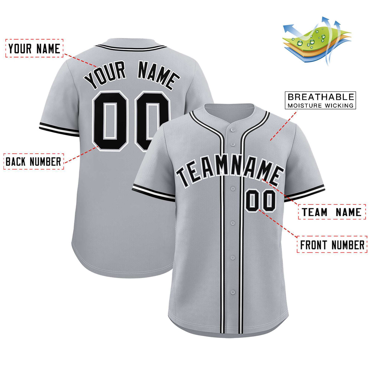 Custom Gray Classic Style Authentic Baseball Jersey| KXKSHOP
