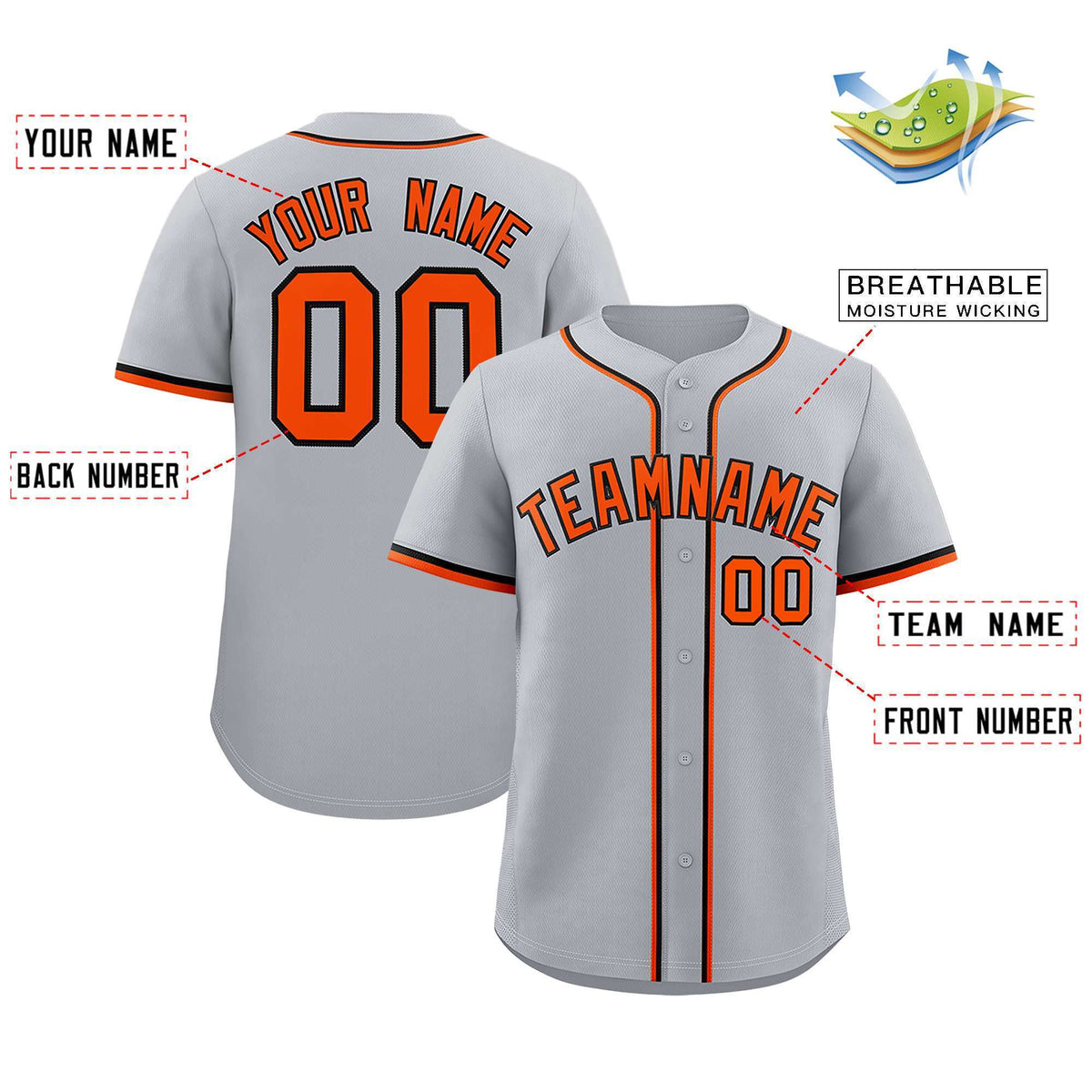 Custom Gray Classic Style Authentic Baseball Jersey| KXKSHOP