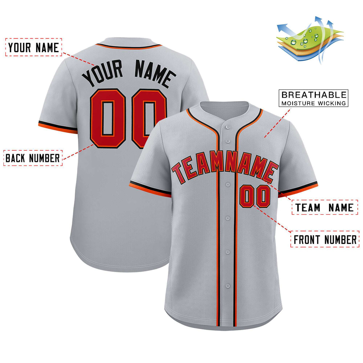 Custom Gray Classic Style Authentic Baseball Jersey| KXKSHOP