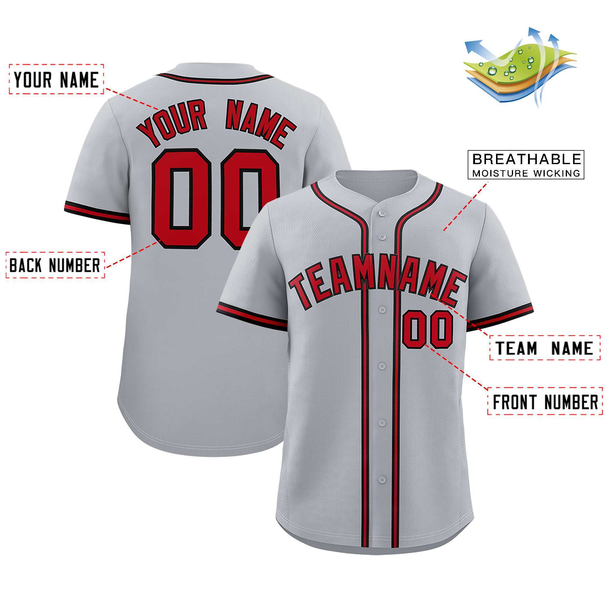 Custom Gray Classic Style Authentic Baseball Jersey| KXKSHOP