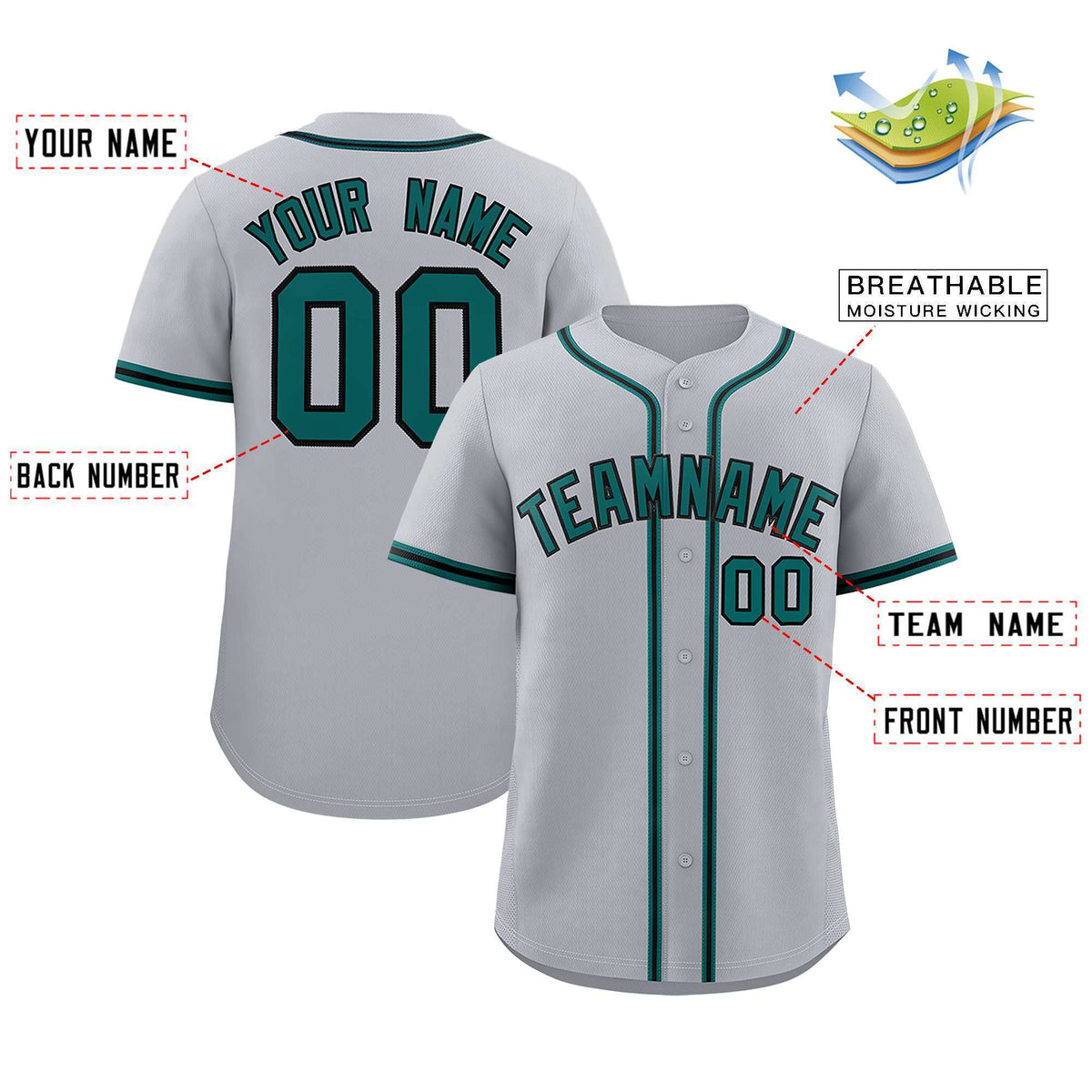 Custom Gray Classic Style Authentic Baseball Jersey| KXKSHOP