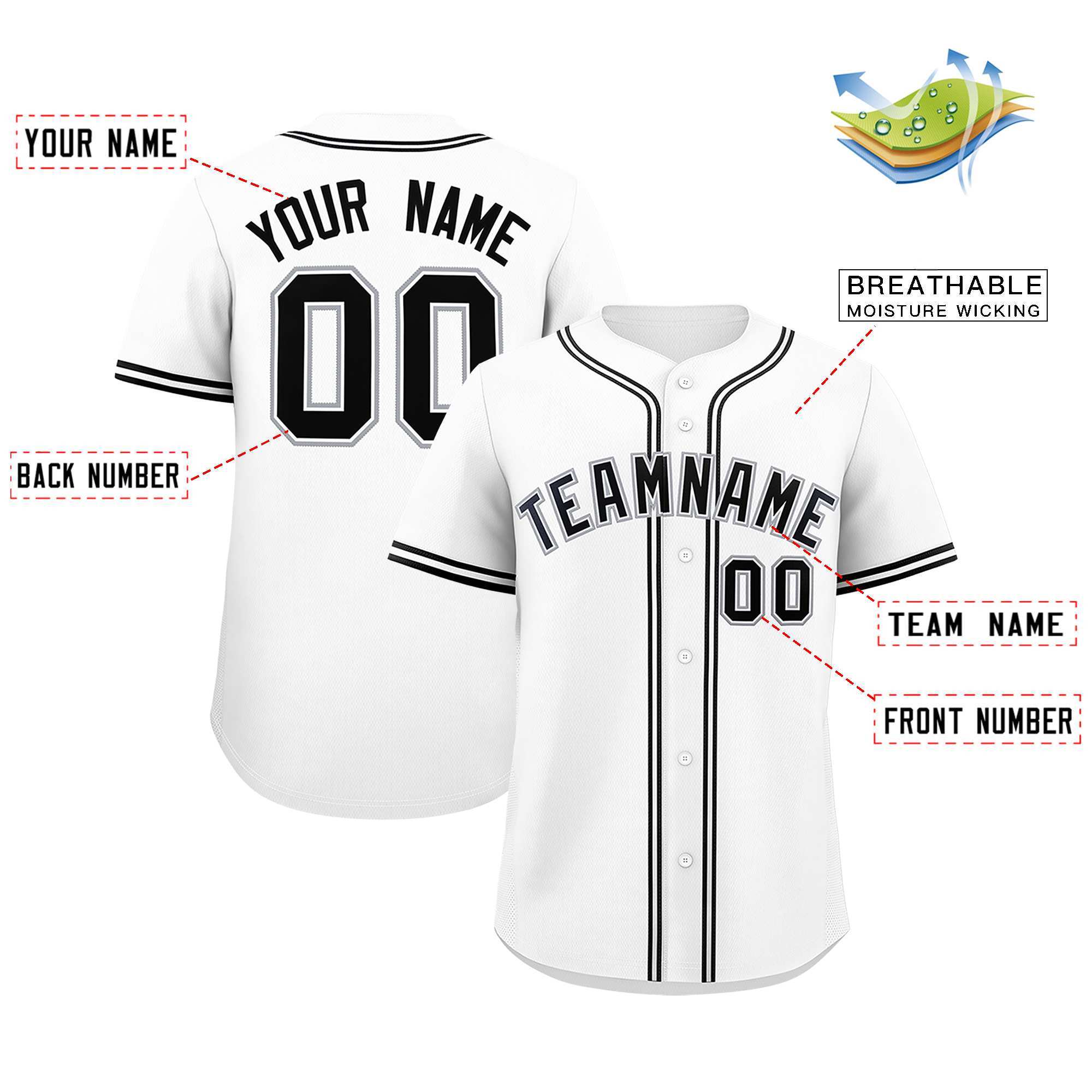 Custom White Classic Style Authentic Baseball Jersey| KXKSHOP