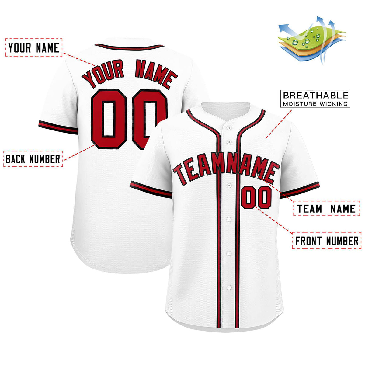 Custom White Classic Style Authentic Baseball Jersey| KXKSHOP