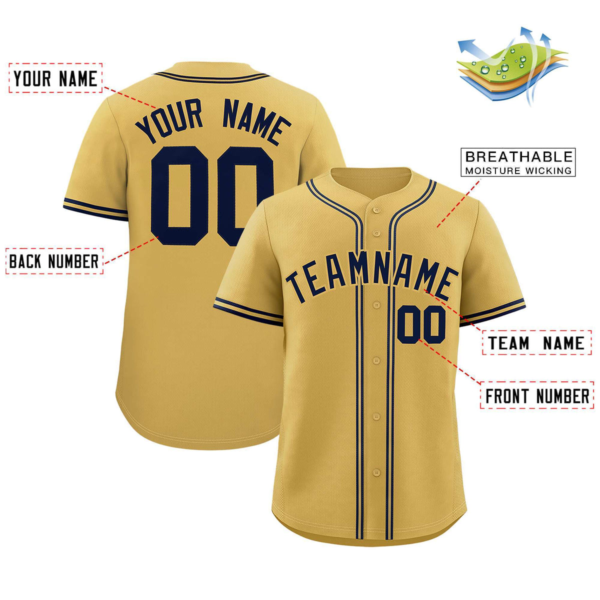 Custom Cream Classic Style Authentic Baseball Jersey| KXKSHOP