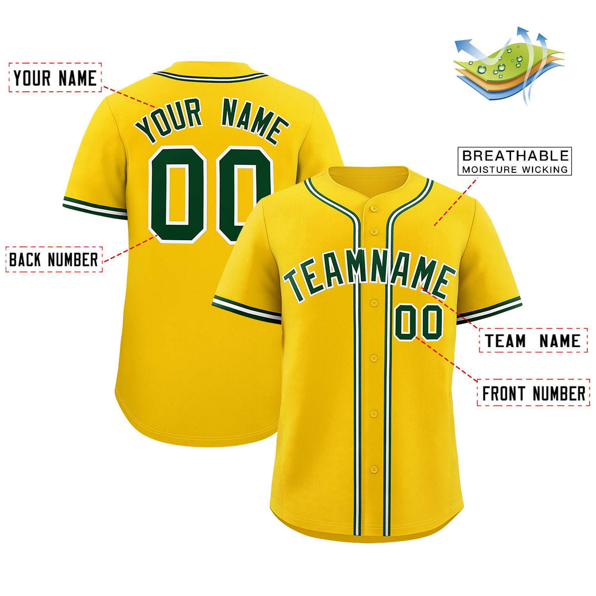 Custom Gold Classic Style Authentic Baseball Jersey| KXKSHOP