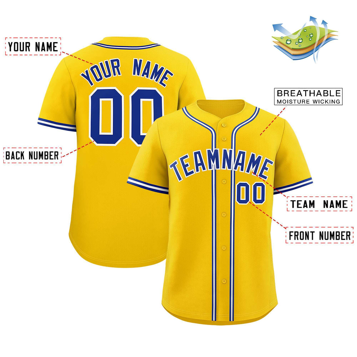 Custom Gold Classic Style Authentic Baseball Jersey| KXKSHOP