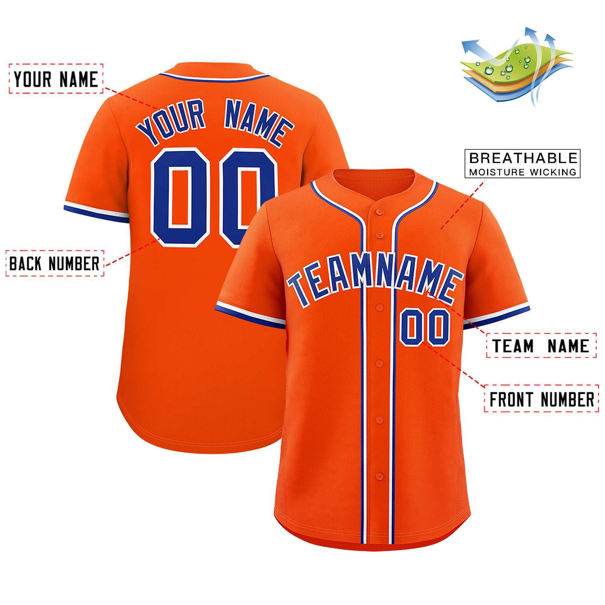 Custom Orange Classic Style Authentic Baseball Jersey| KXKSHOP