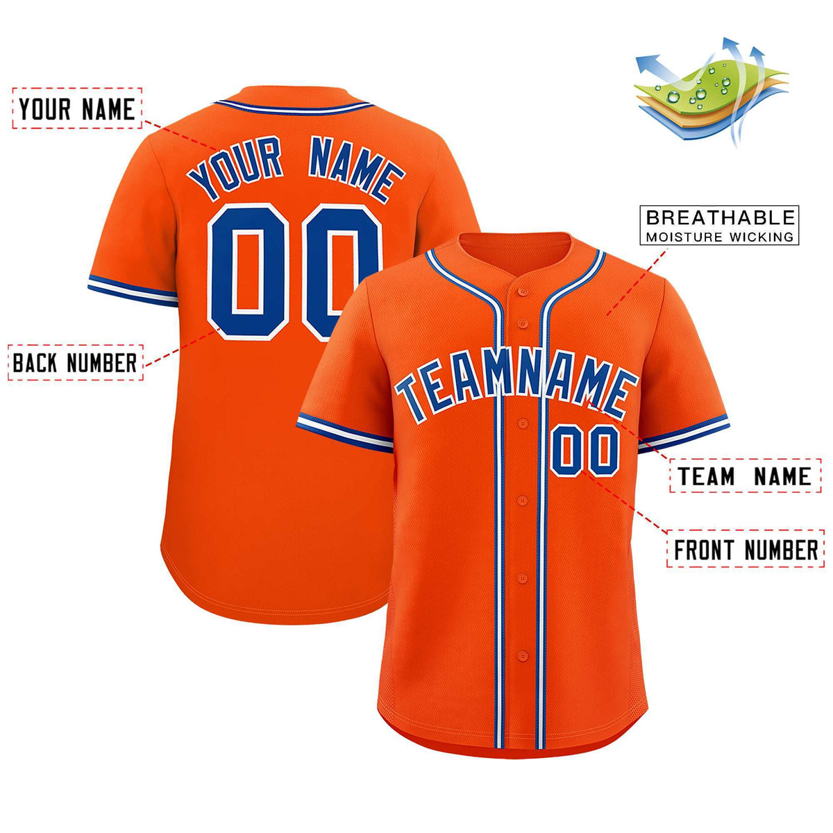 Custom Orange Classic Style Authentic Baseball Jersey| KXKSHOP