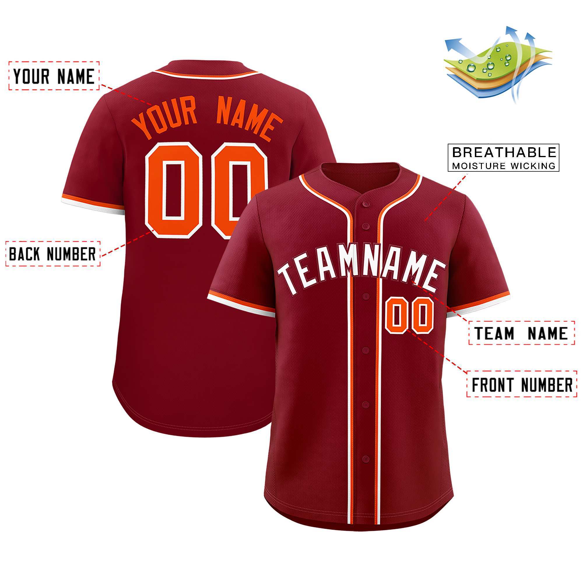 Custom Crimson Classic Style Authentic Baseball Jersey| KXKSHOP