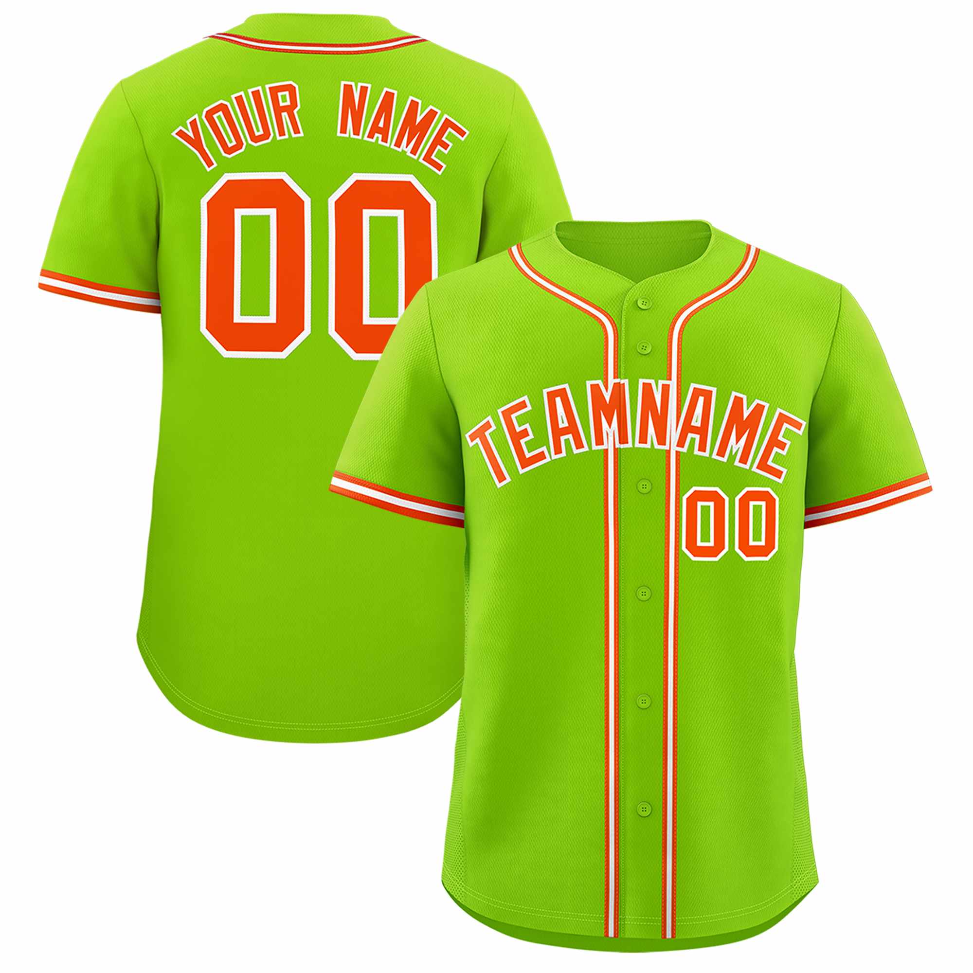 Custom Neon Green Classic Style Authentic Baseball Jersey| KXKSHOP