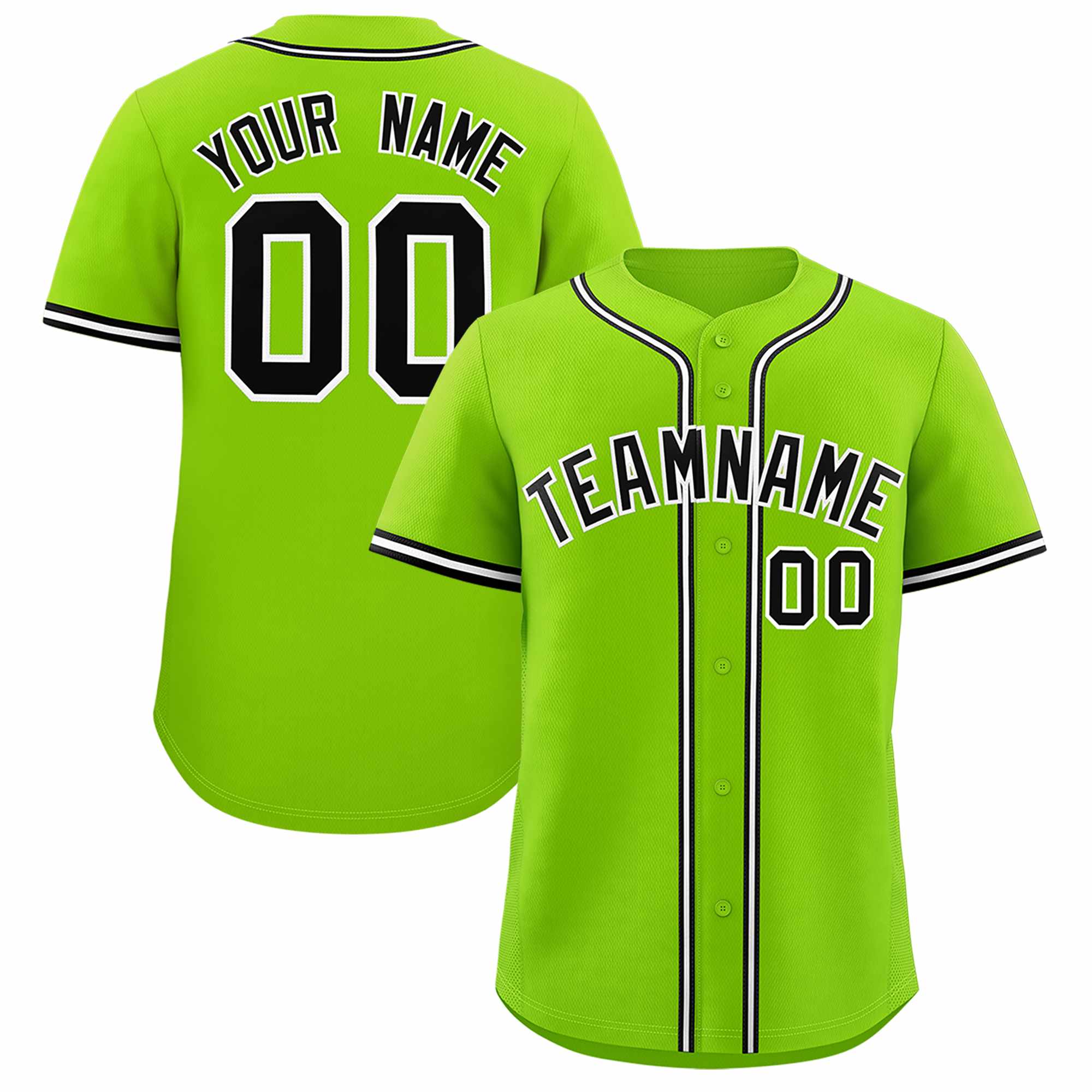 Custom Neon Green Classic Style Authentic Baseball Jersey| KXKSHOP