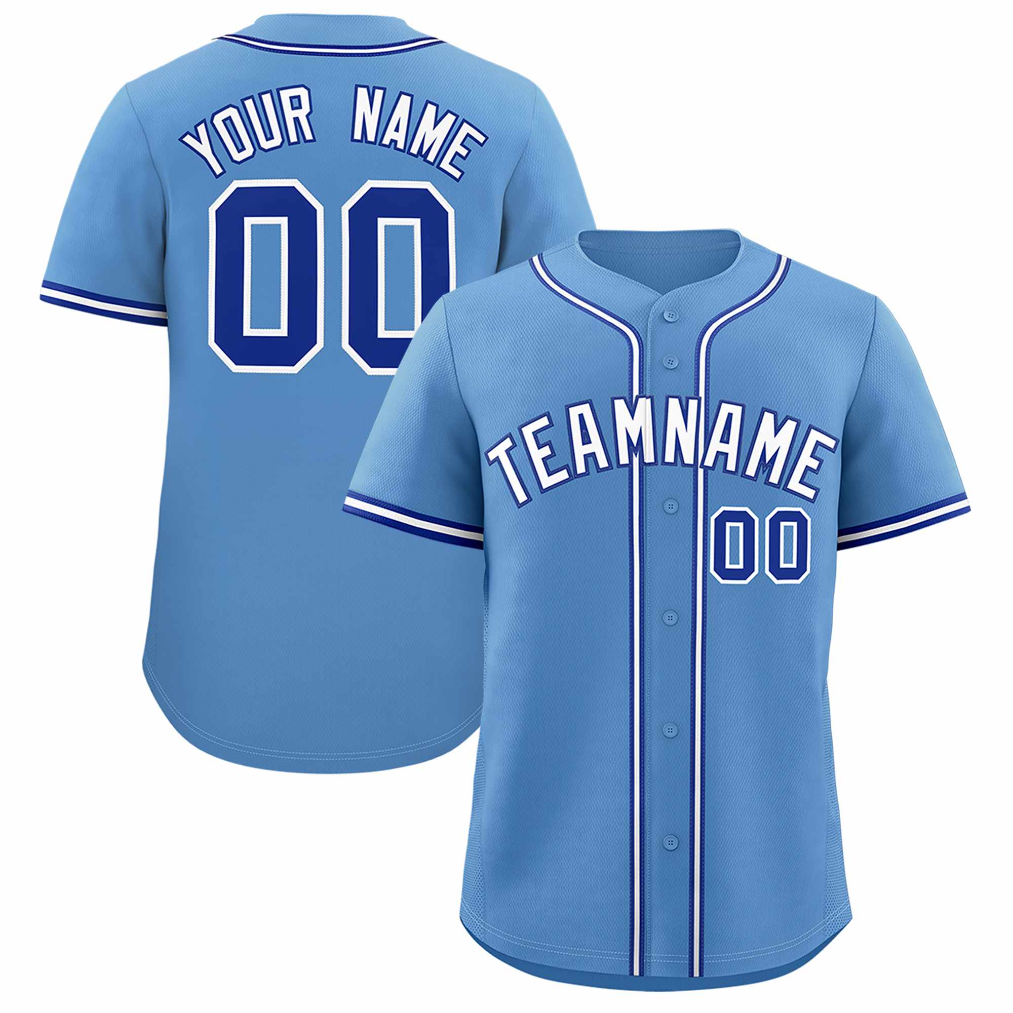 Custom Light Blue Classic Style Authentic Baseball Jersey| KXKSHOP