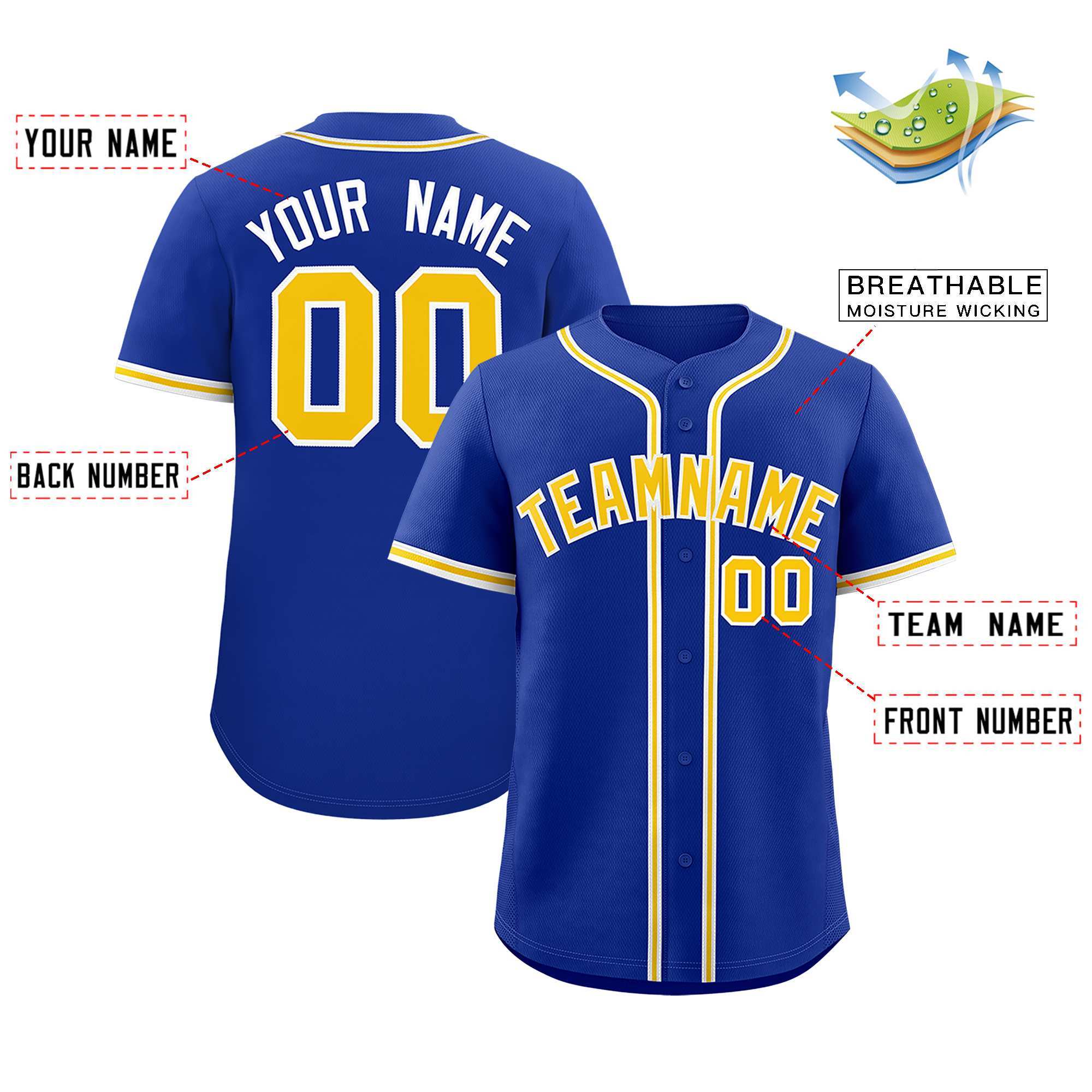 Custom Royal Classic Style Authentic Baseball Jersey| KXKSHOP