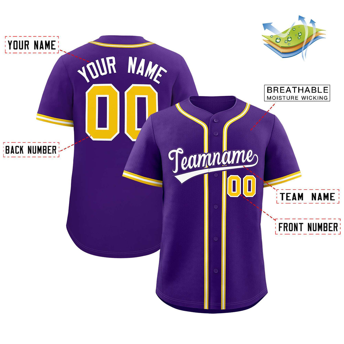 Custom Purple Classic Style Authentic Baseball Jersey| KXKSHOP