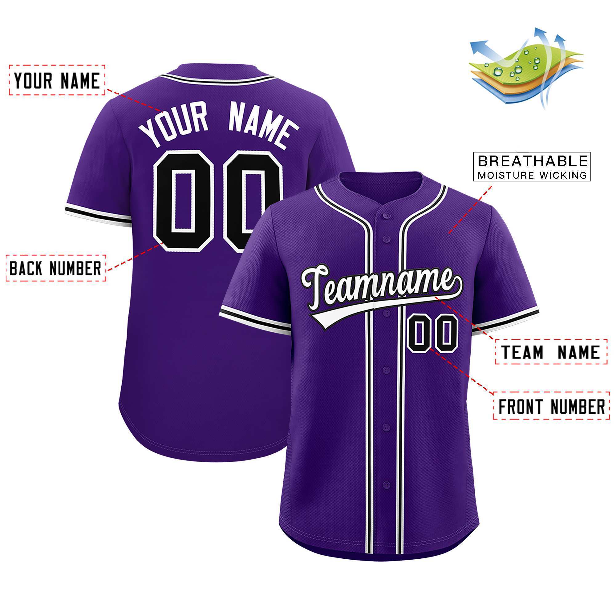 Custom Purple Classic Style Authentic Baseball Jersey| KXKSHOP