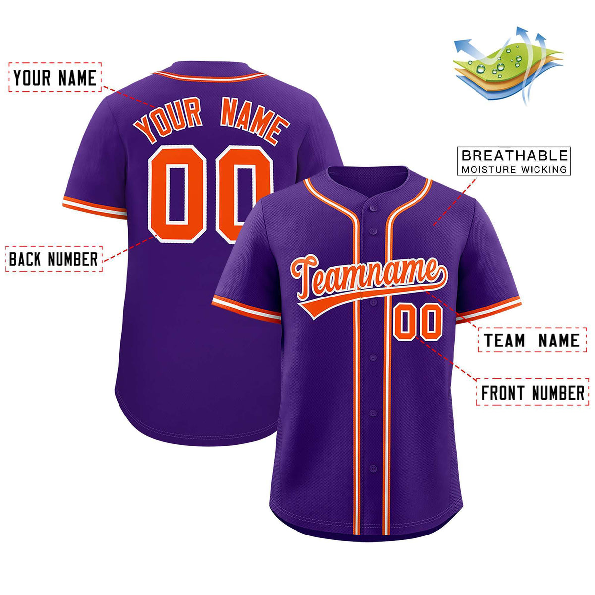 Custom Purple Classic Style Authentic Baseball Jersey| KXKSHOP