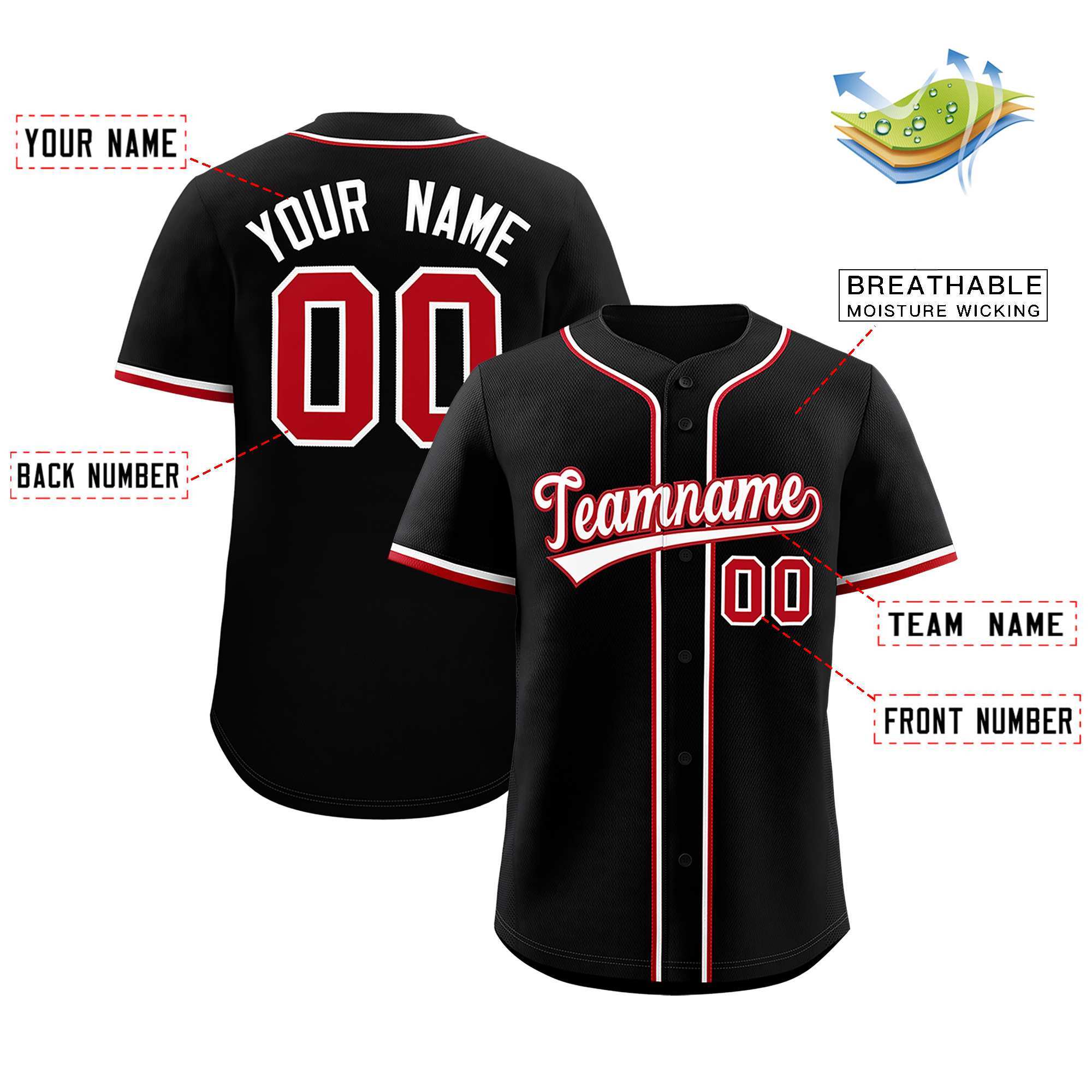 Custom Black Classic Style Authentic Baseball Jersey| KXKSHOP