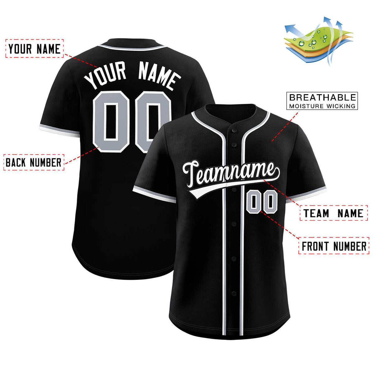 Custom Black Classic Style Authentic Baseball Jersey| KXKSHOP
