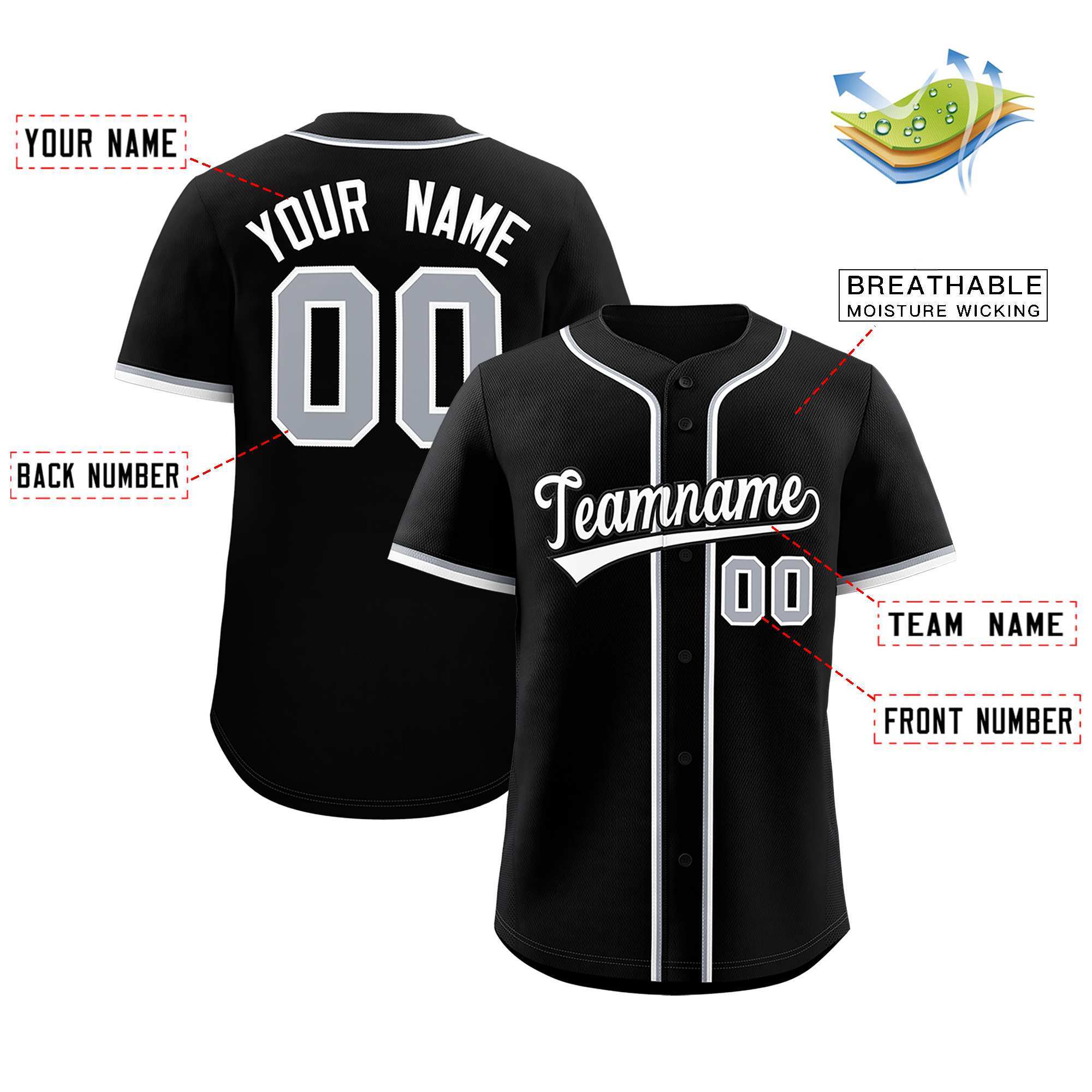 Custom Black Classic Style Authentic Baseball Jersey| KXKSHOP