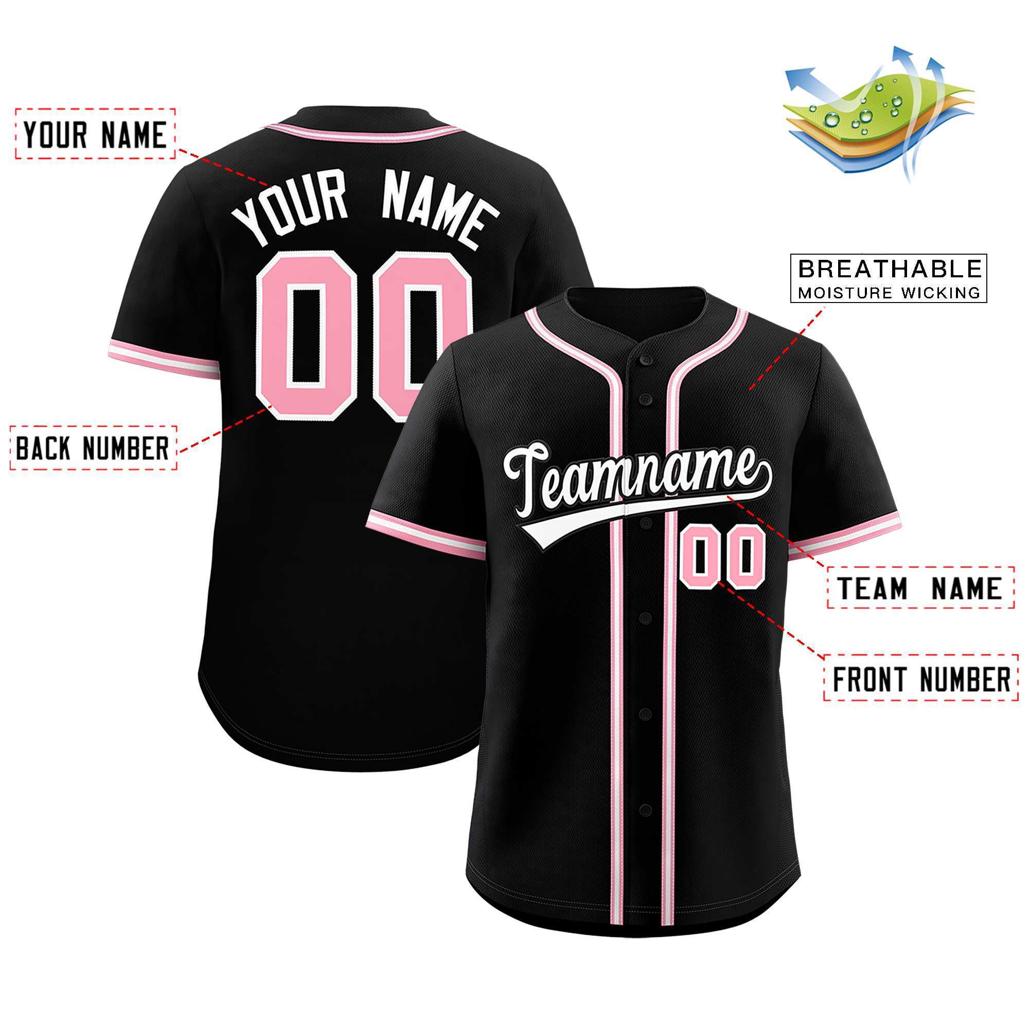 Custom Black Classic Style Authentic Baseball Jersey| KXKSHOP