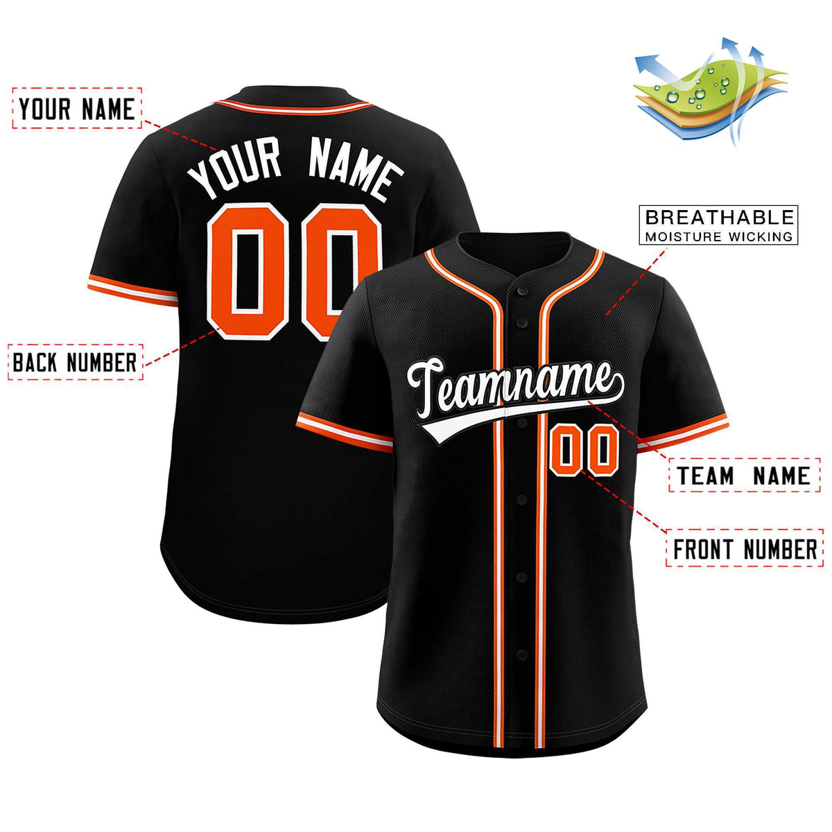 Custom Black Classic Style Authentic Baseball Jersey| KXKSHOP