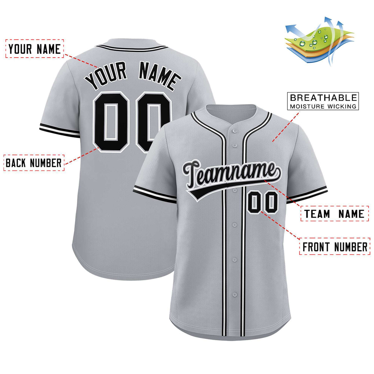 Custom Gray Classic Style Authentic Baseball Jersey| KXKSHOP
