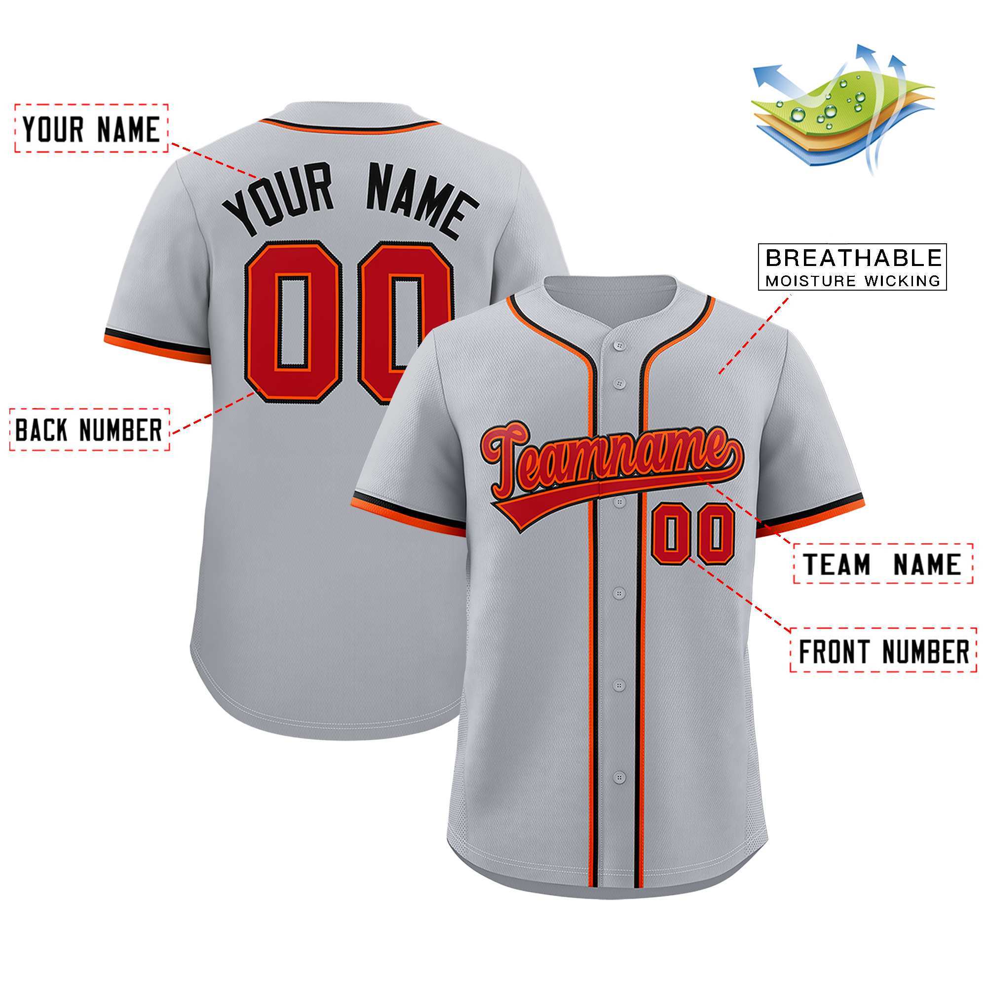 Custom Gray Classic Style Authentic Baseball Jersey| KXKSHOP