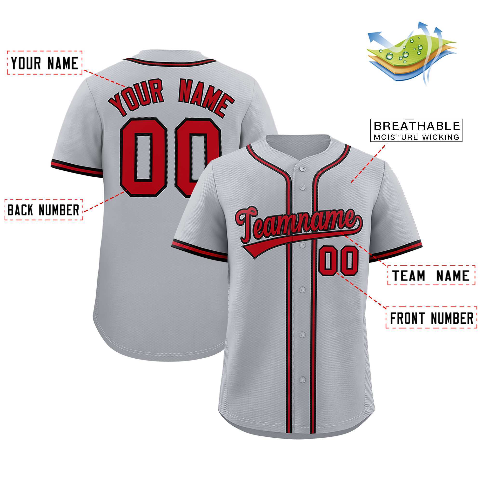 Custom Gray Classic Style Authentic Baseball Jersey| KXKSHOP