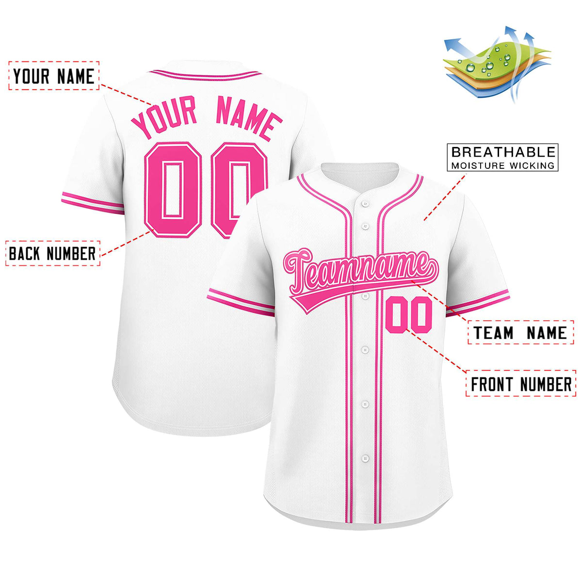 Custom White Classic Style Authentic Baseball Jersey| KXKSHOP