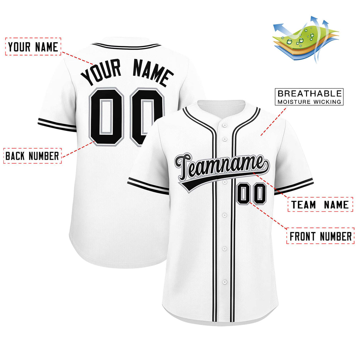 Custom White Classic Style Authentic Baseball Jersey| KXKSHOP