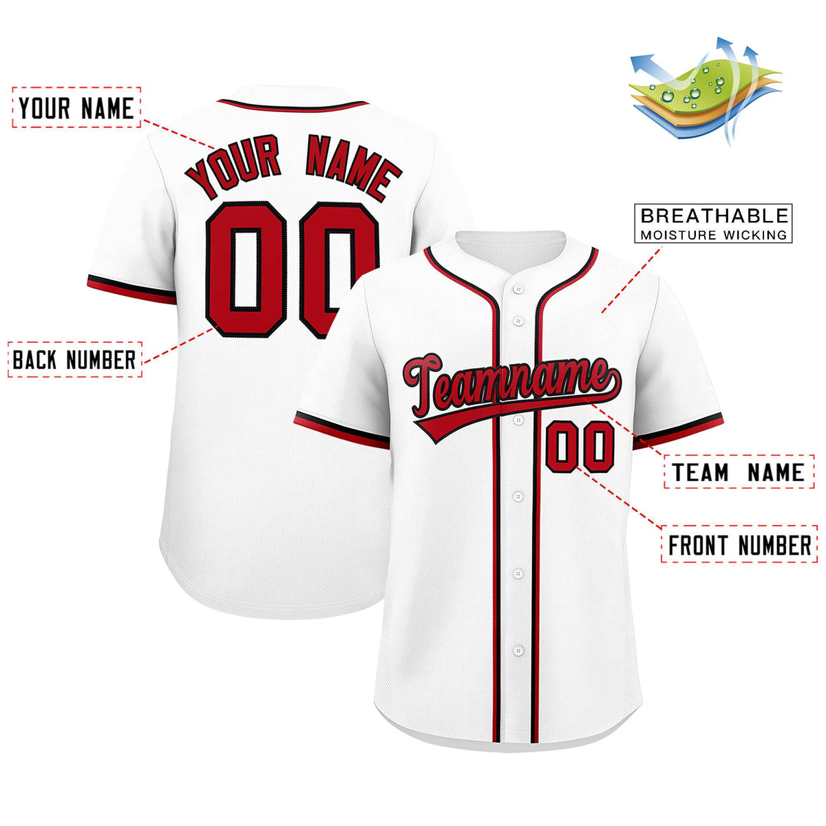Custom White Classic Style Authentic Baseball Jersey| KXKSHOP