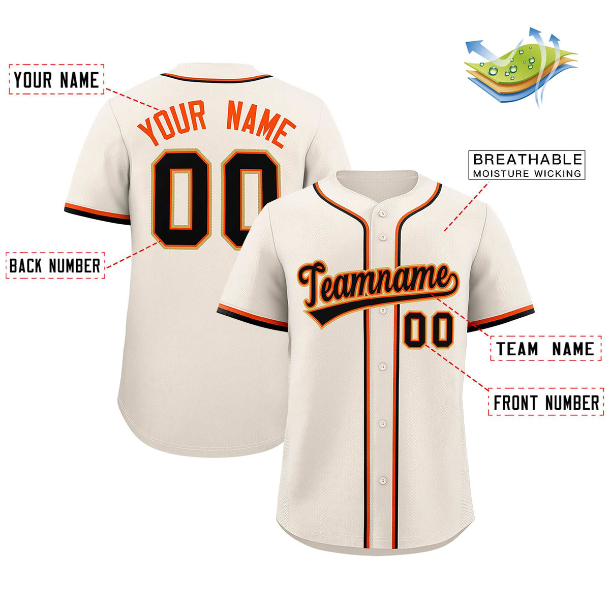 Custom Cream Classic Style Authentic Baseball Jersey| KXKSHOP