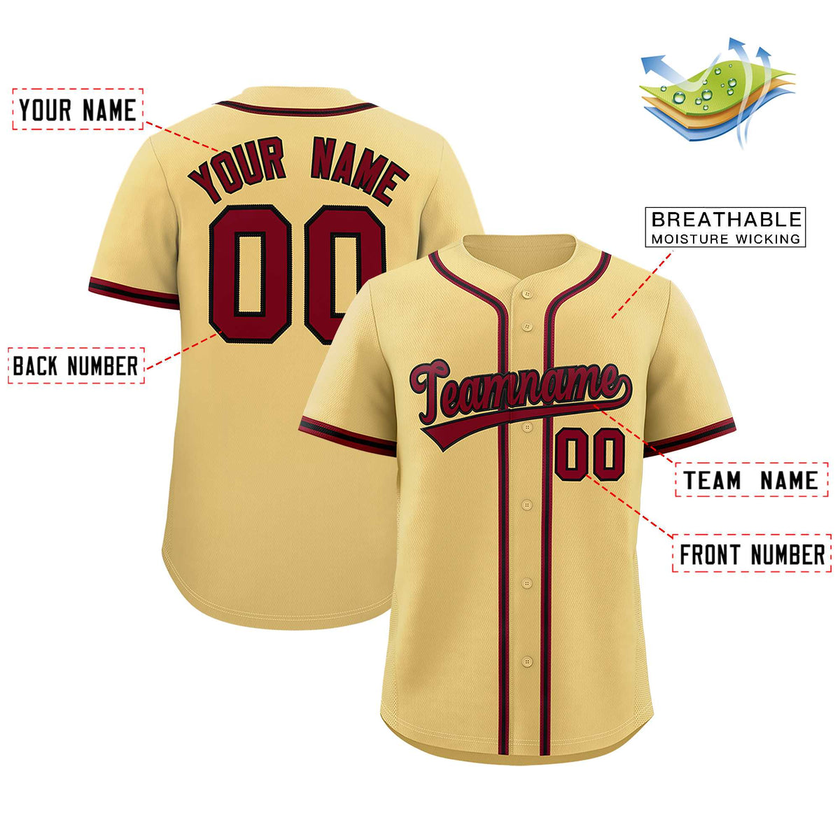 Custom Cream Classic Style Authentic Baseball Jersey| KXKSHOP
