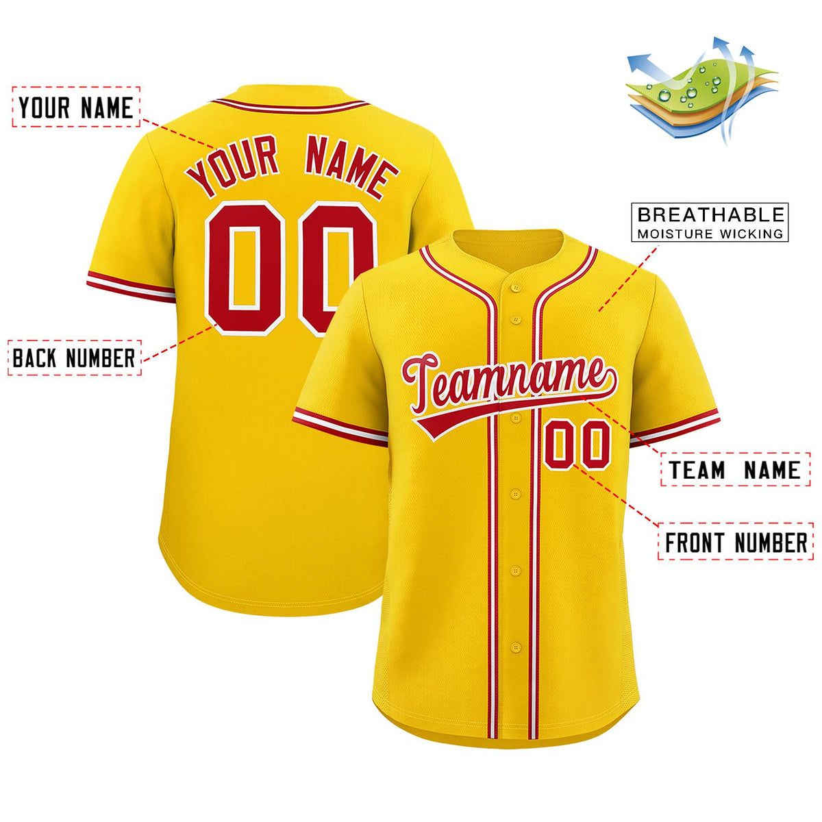 Custom Gold Classic Style Authentic Baseball Jersey| KXKSHOP
