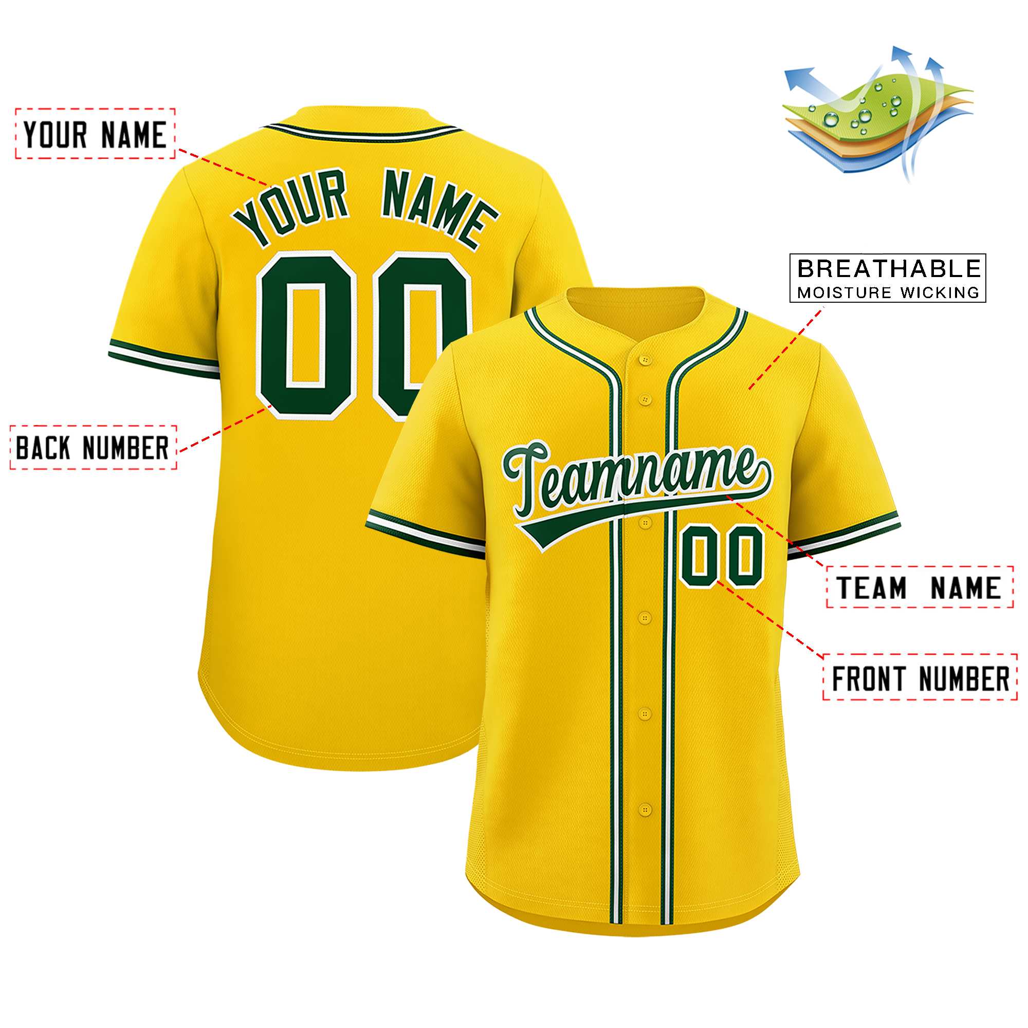 Custom Gold Classic Style Authentic Baseball Jersey| KXKSHOP