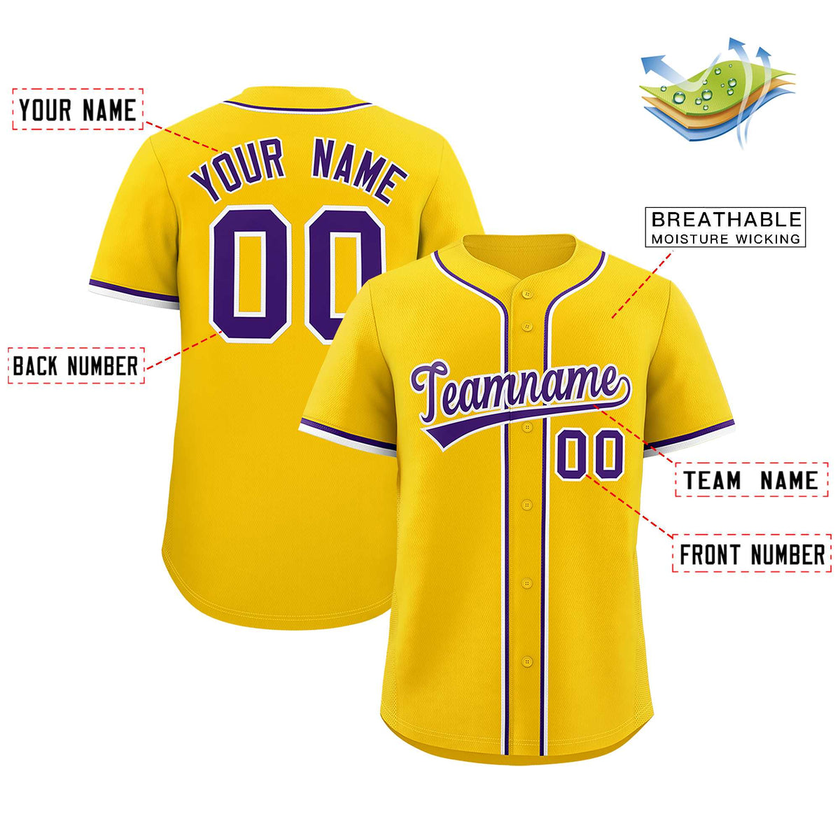 Custom Gold Classic Style Authentic Baseball Jersey| KXKSHOP
