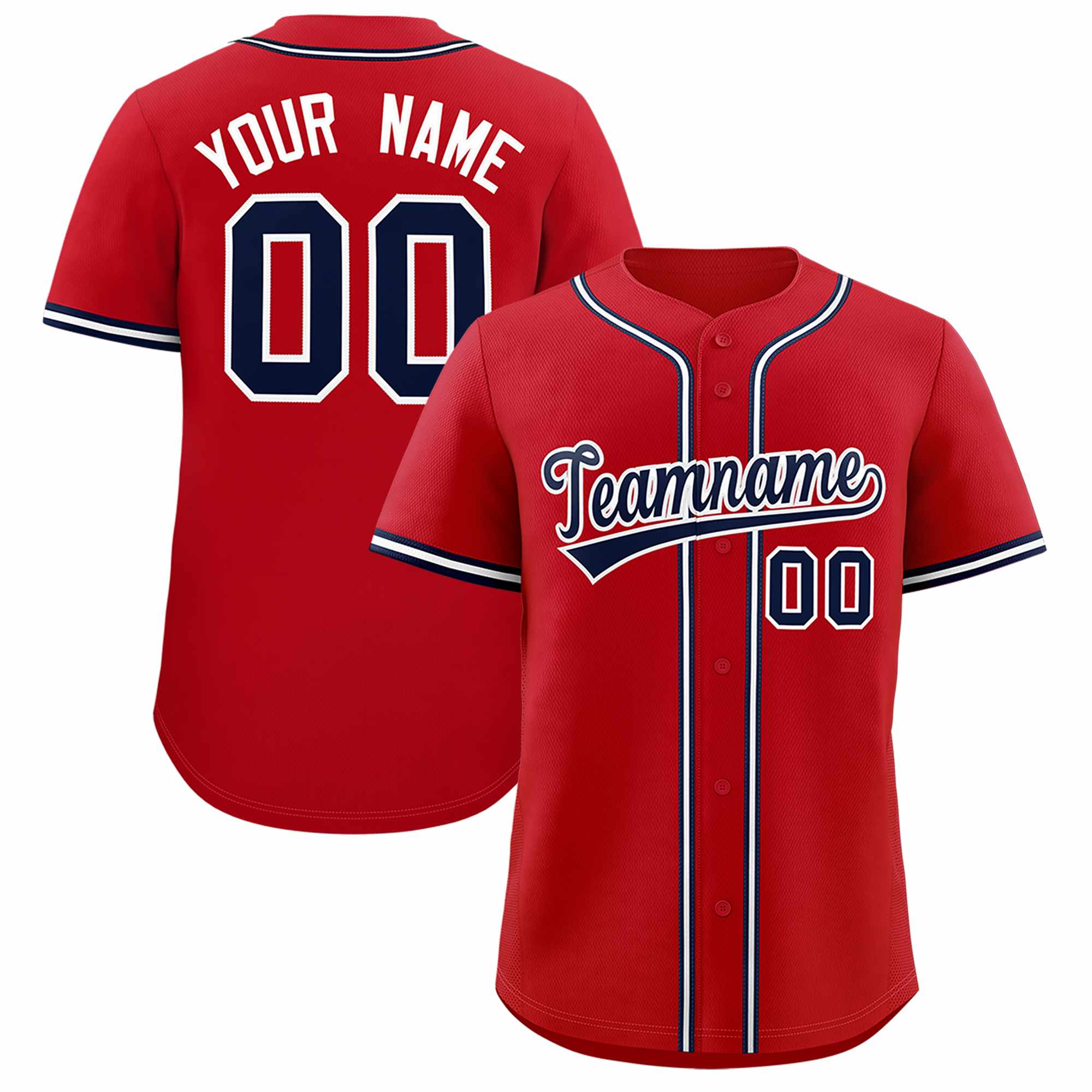 Custom Red Classic Style Authentic Baseball Jersey| KXKSHOP