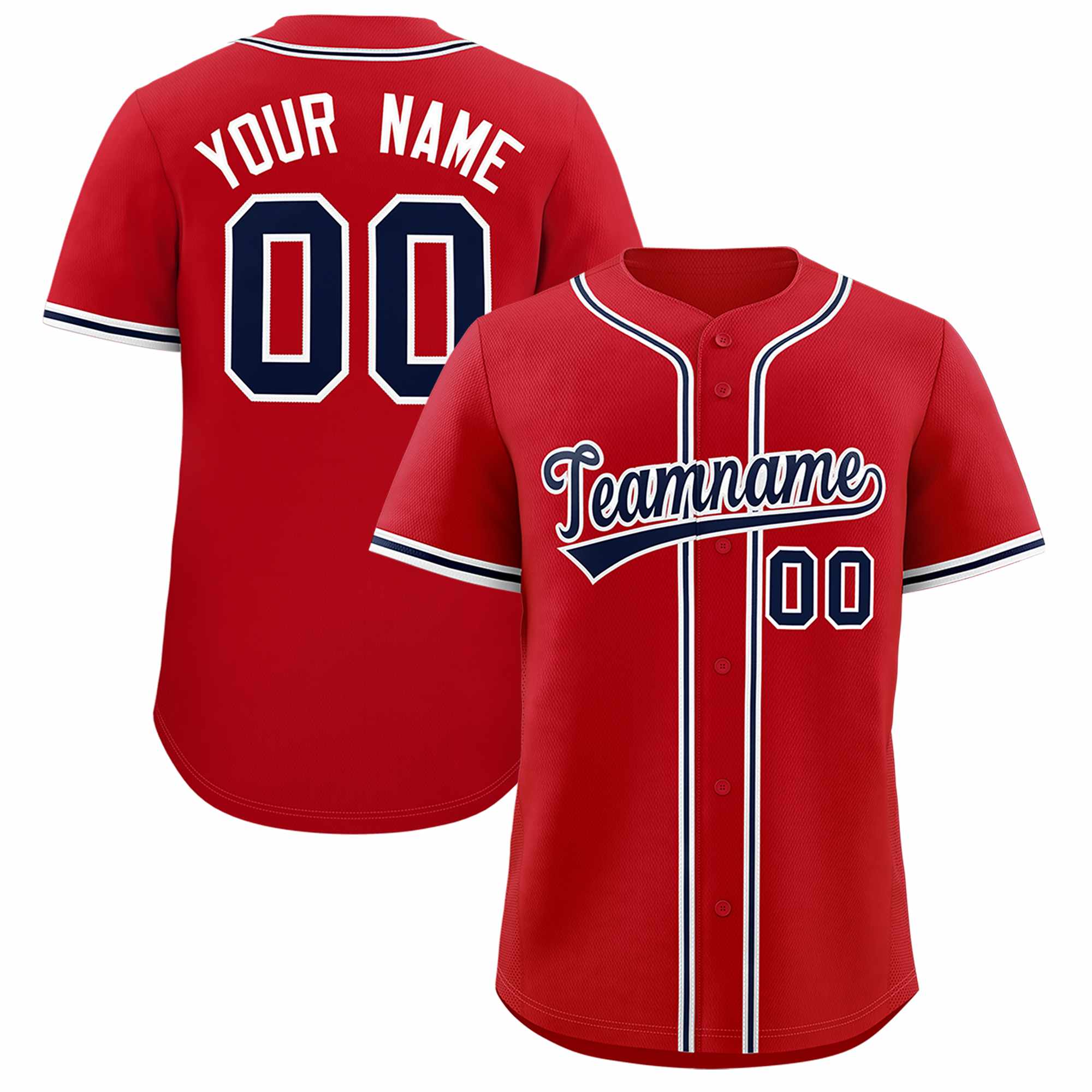 Custom Red Classic Style Authentic Baseball Jersey| KXKSHOP