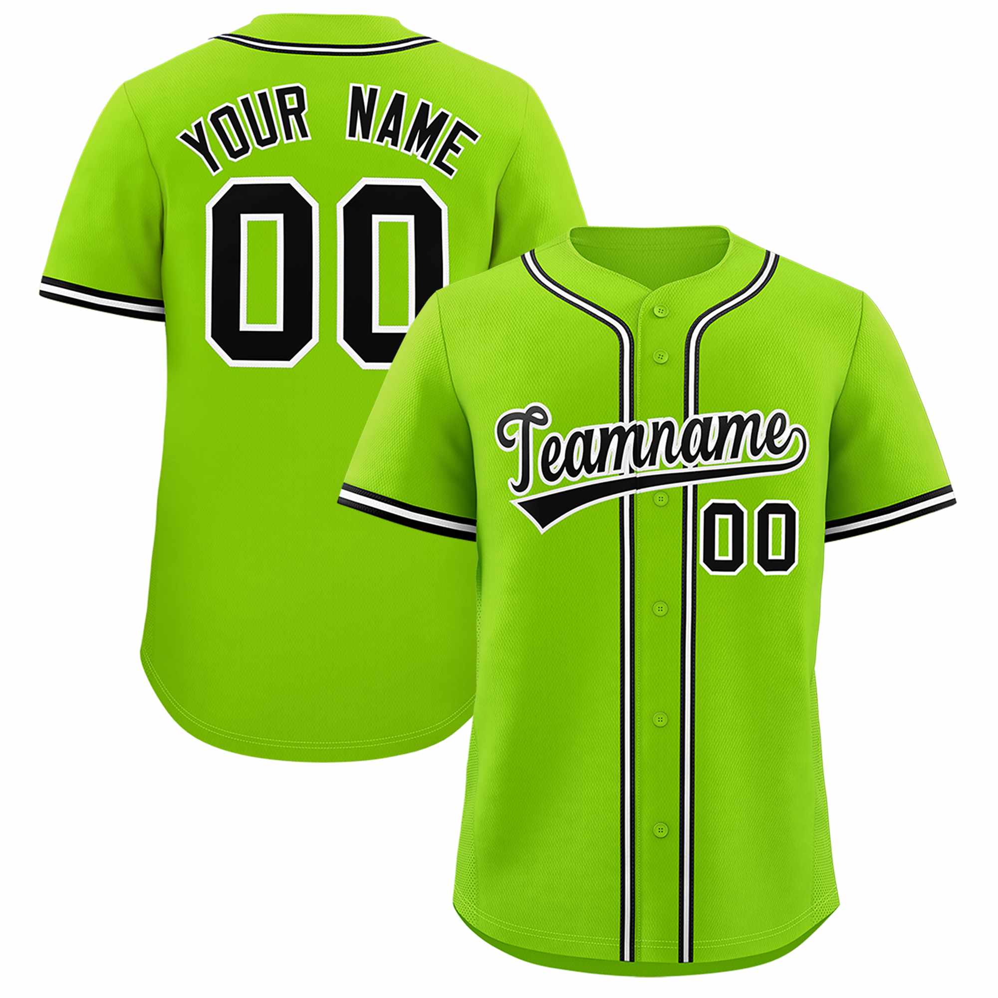 Custom Neon Green Classic Style Authentic Baseball Jersey| KXKSHOP