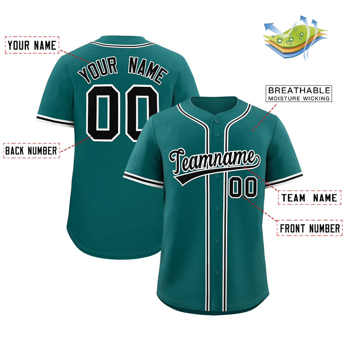 Custom Aqua Classic Style Authentic Baseball Jersey| KXKSHOP
