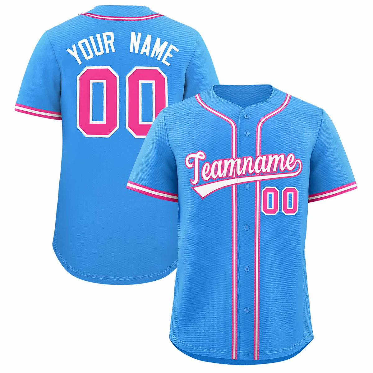 Custom Powder Blue Classic Style Authentic Baseball Jersey| KXKSHOP