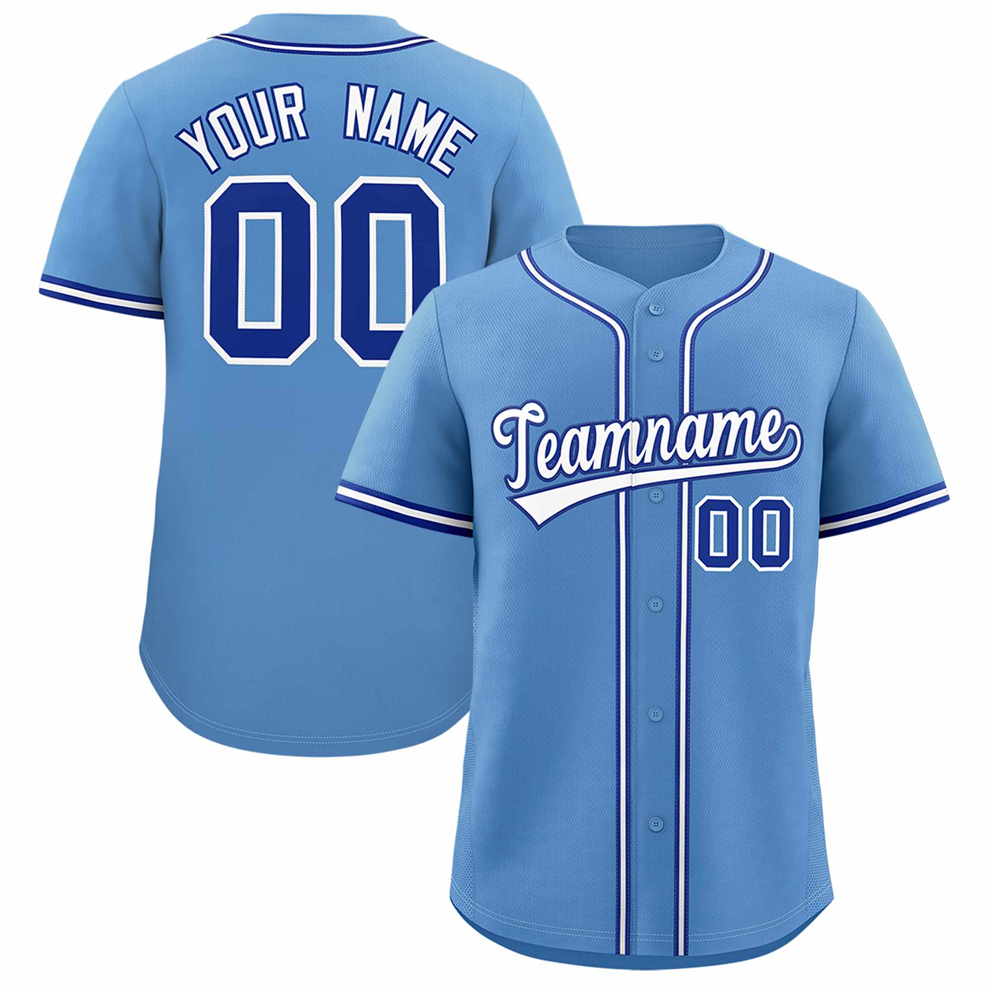 Custom Light Blue Classic Style Authentic Baseball Jersey| KXKSHOP