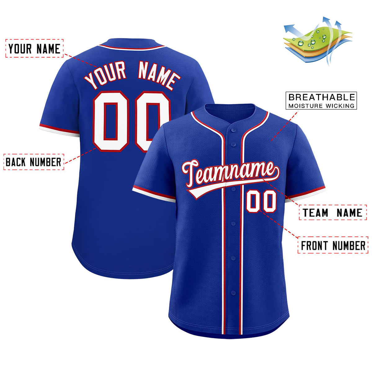 Custom Royal Classic Style Authentic Baseball Jersey| KXKSHOP
