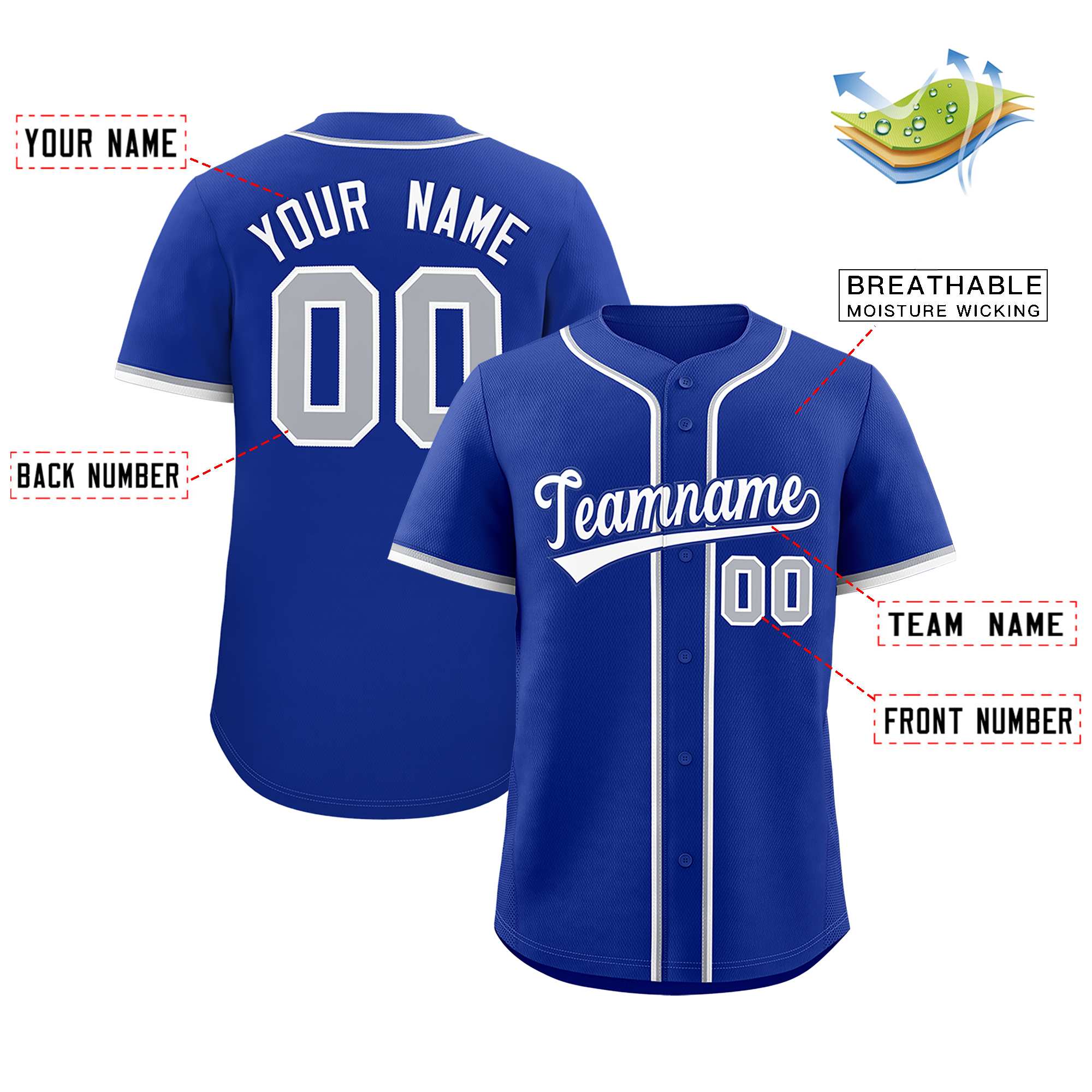 Custom Royal Classic Style Authentic Baseball Jersey| KXKSHOP