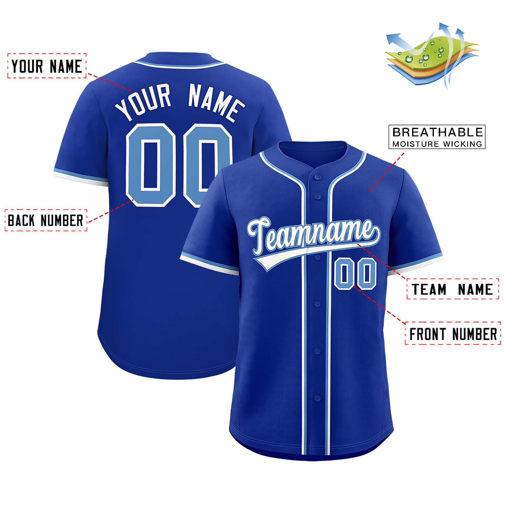 Custom Royal Classic Style Authentic Baseball Jersey| KXKSHOP