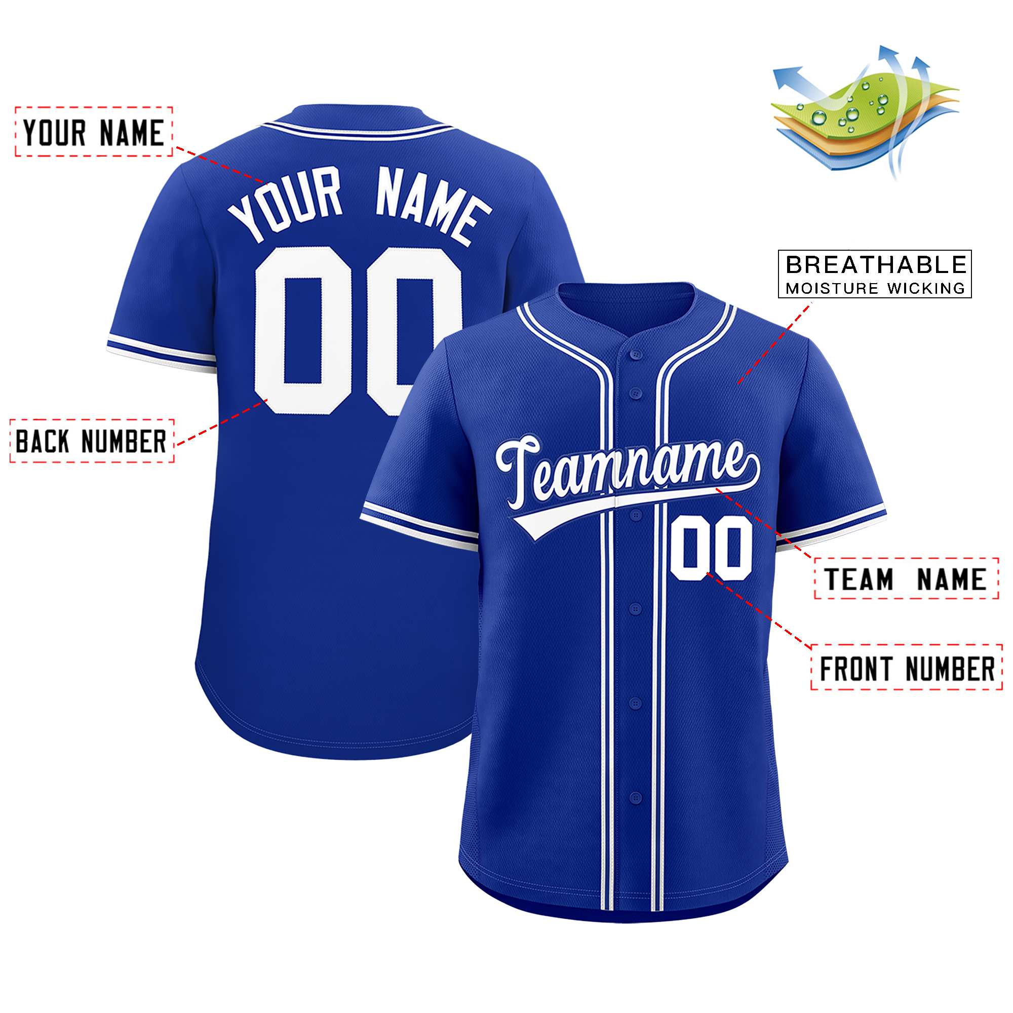 Custom Royal Classic Style Authentic Baseball Jersey| KXKSHOP