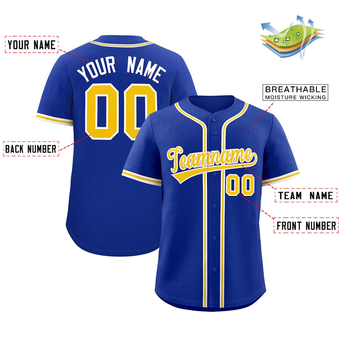 Custom Royal Classic Style Authentic Baseball Jersey| KXKSHOP