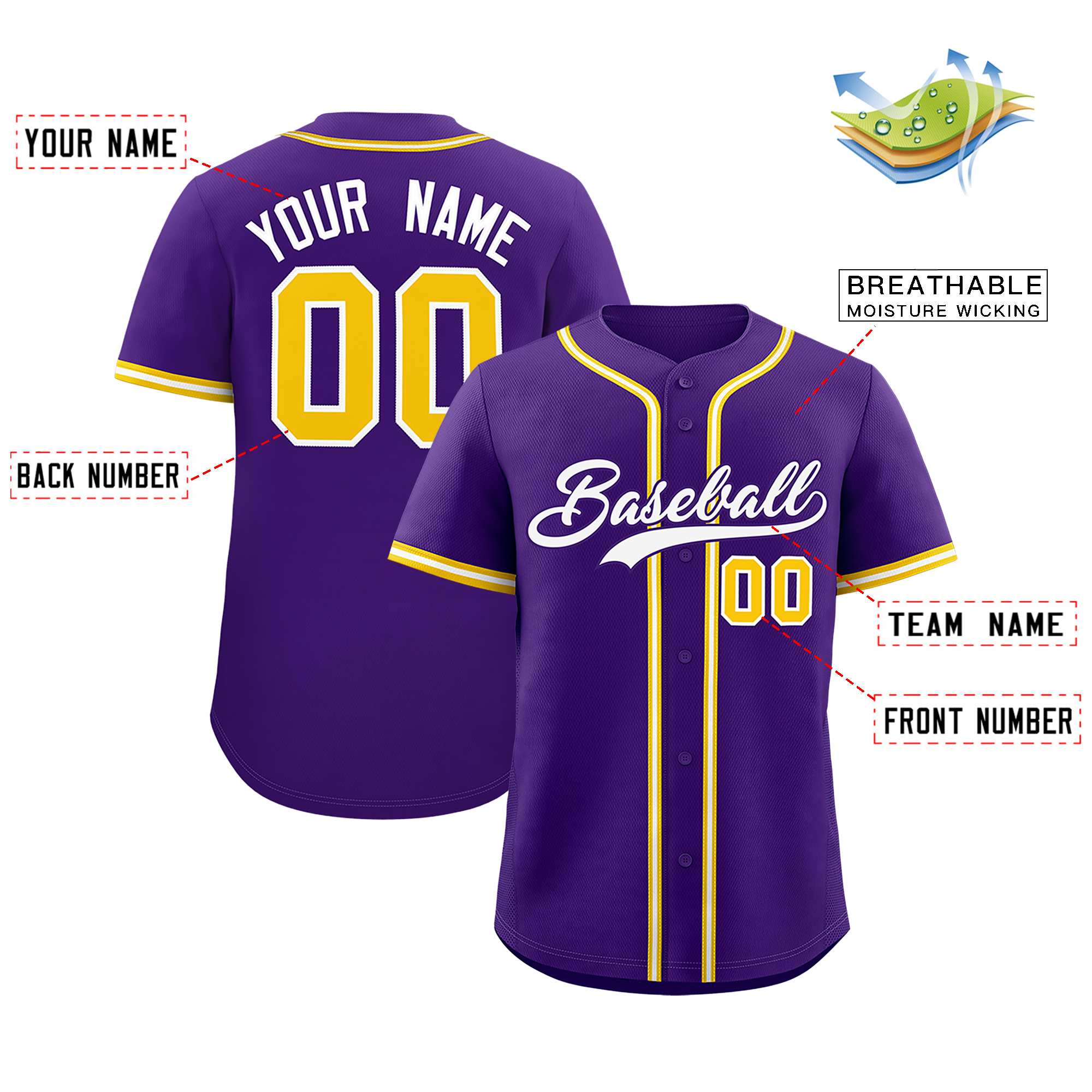 Custom Purple Classic Style Authentic Baseball Jersey| KXKSHOP