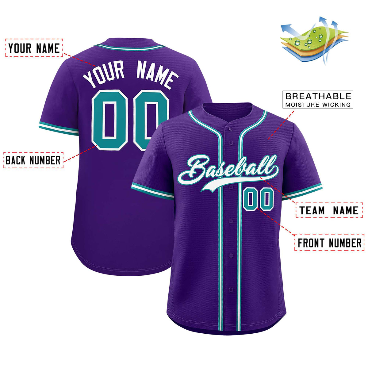 Custom Purple Classic Style Authentic Baseball Jersey| KXKSHOP